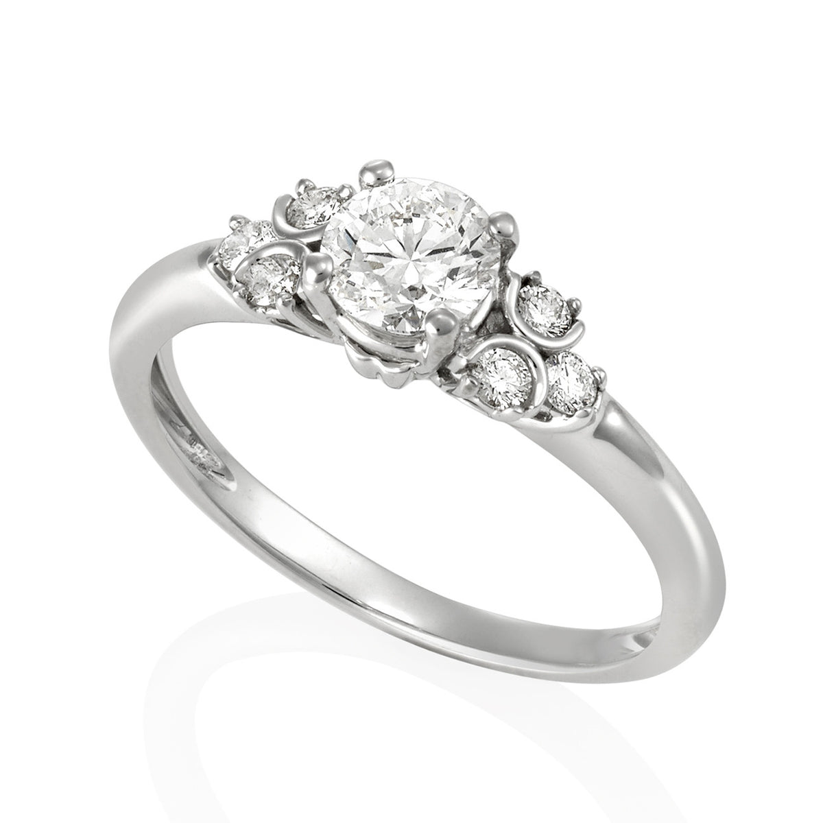 (SOLD) 18KW Diamond Engagement Ring #229