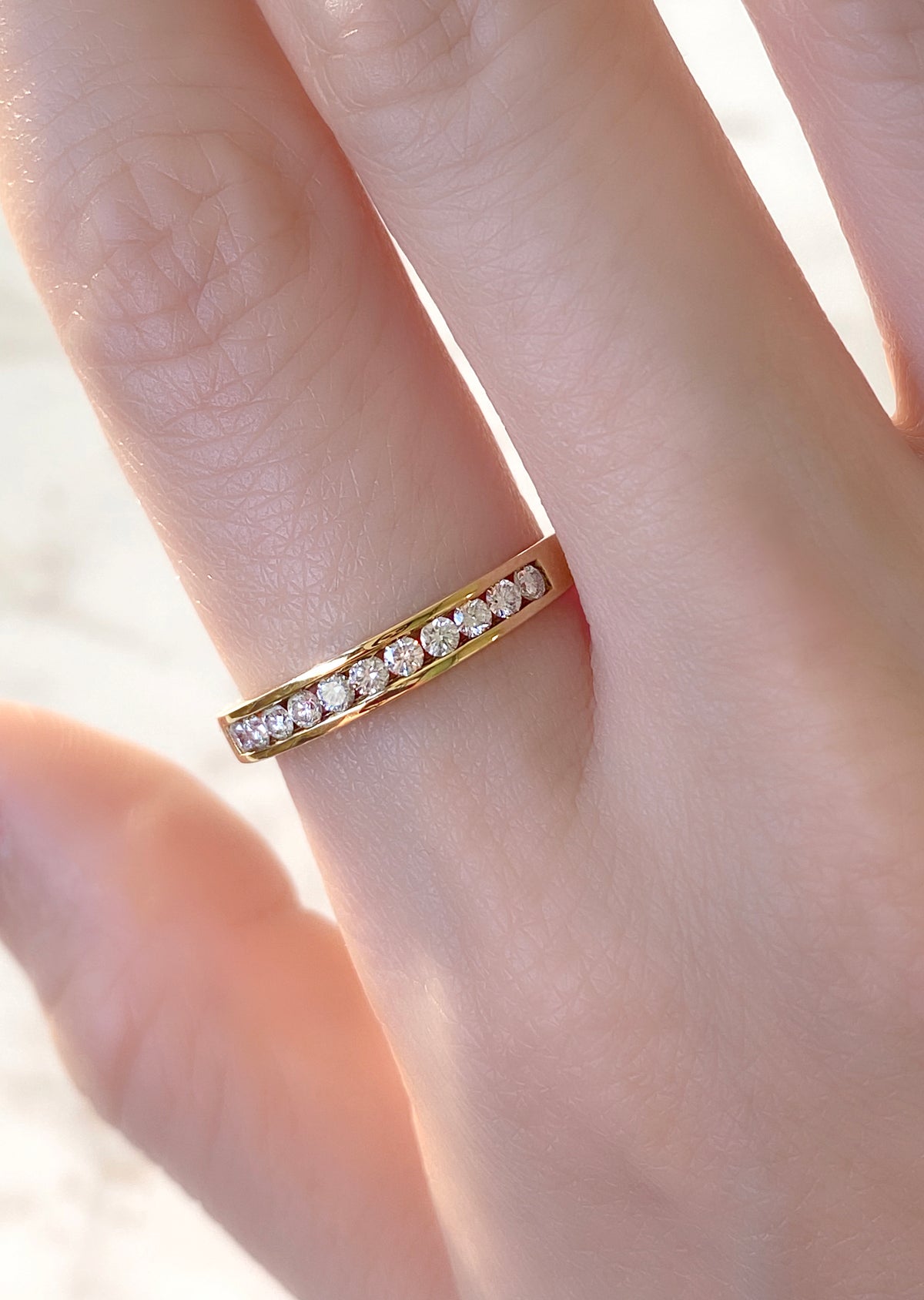 18K Yellow Gold Channel Set Diamond Band #351