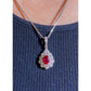 Oval Ruby with Diamond Pendant in 18K White Gold #192