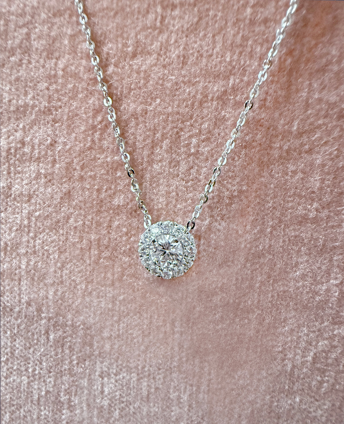 GIA Natural Diamond Pendant in 18KW #228