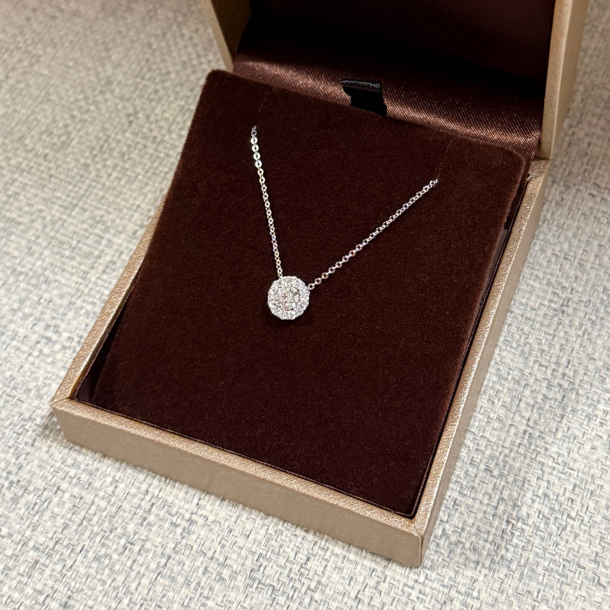 GIA Natural Diamond Pendant in 18KW #228