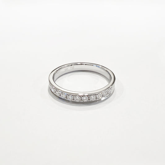 Natural Diamond Band Ring in 18K White Gold #363