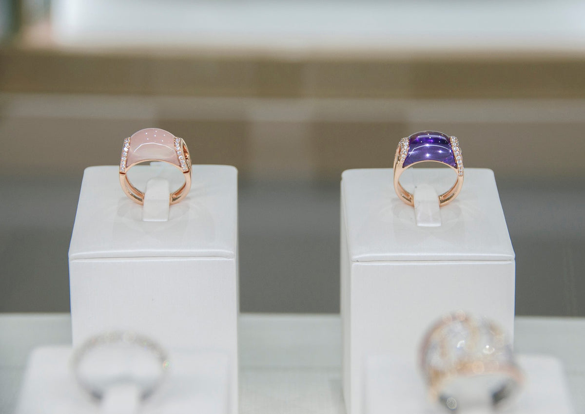 (SOLD) Rose Quartz with Diamond Ring #2