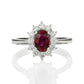 18KW Oval Ruby with Diamond Ring #193