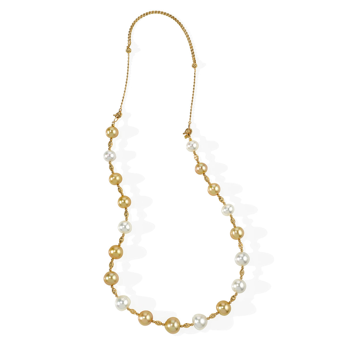 (SOLD) South Sea Pearl in 18K Diamond Cut Necklace #211 - Contact Us for Custom Order