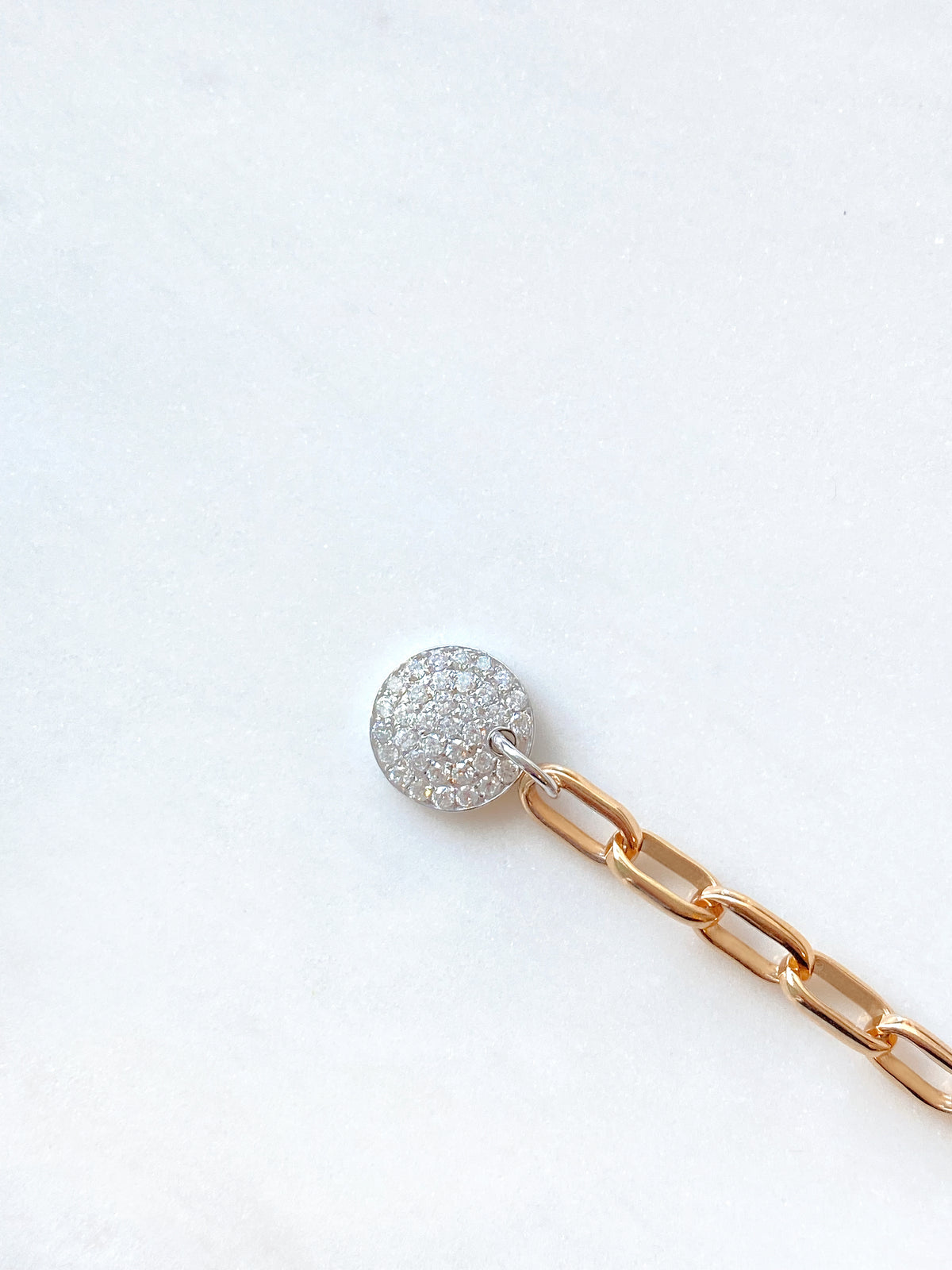 (SOLD) Diamond Link Bracelet in 18K Rose Gold & White Gold