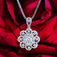 GIA Center Diamond Flower Pendant in 18K White Gold #375