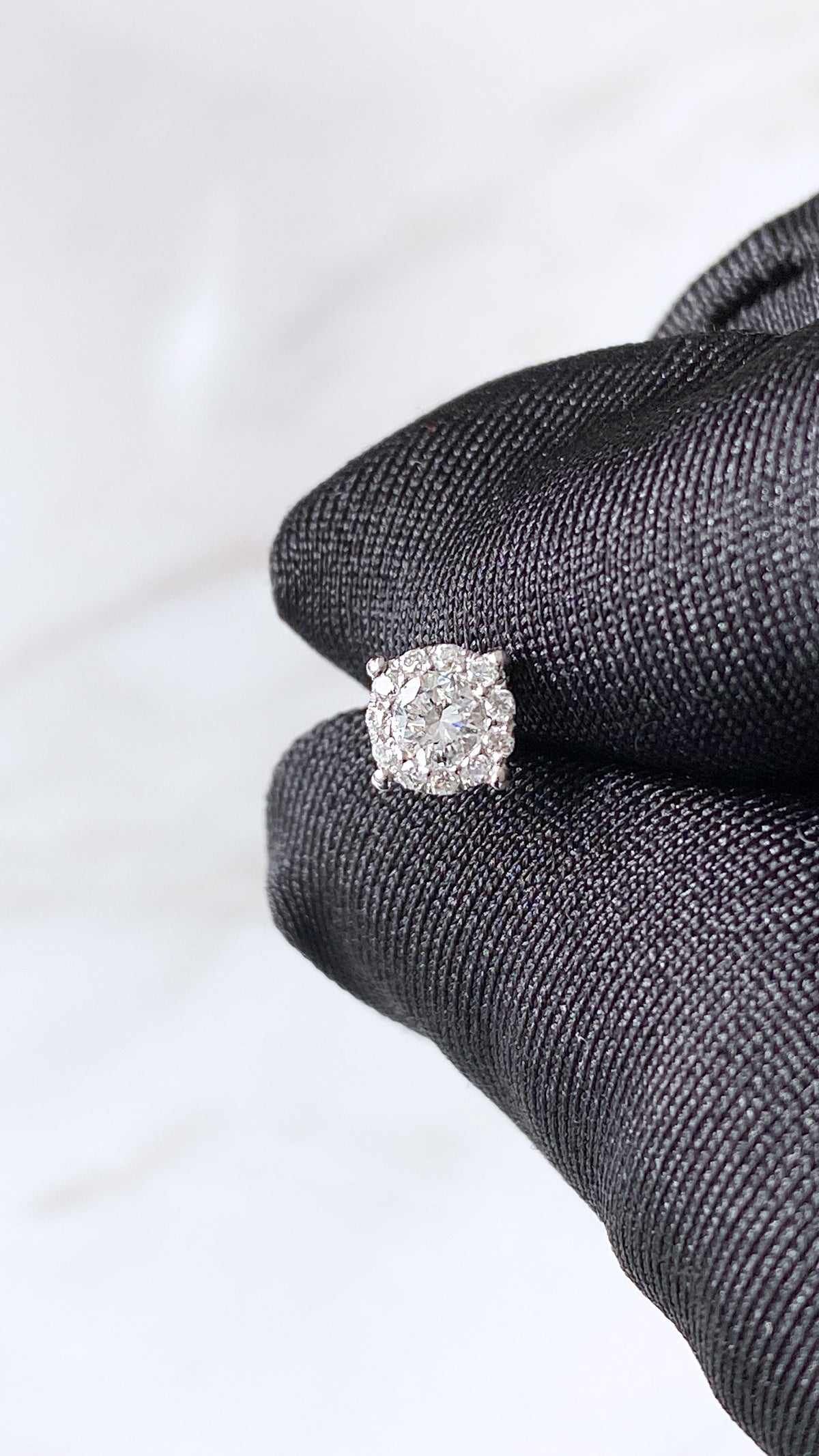 (SOLD) Diamond Halo Stud Earrings 0.34ct #39