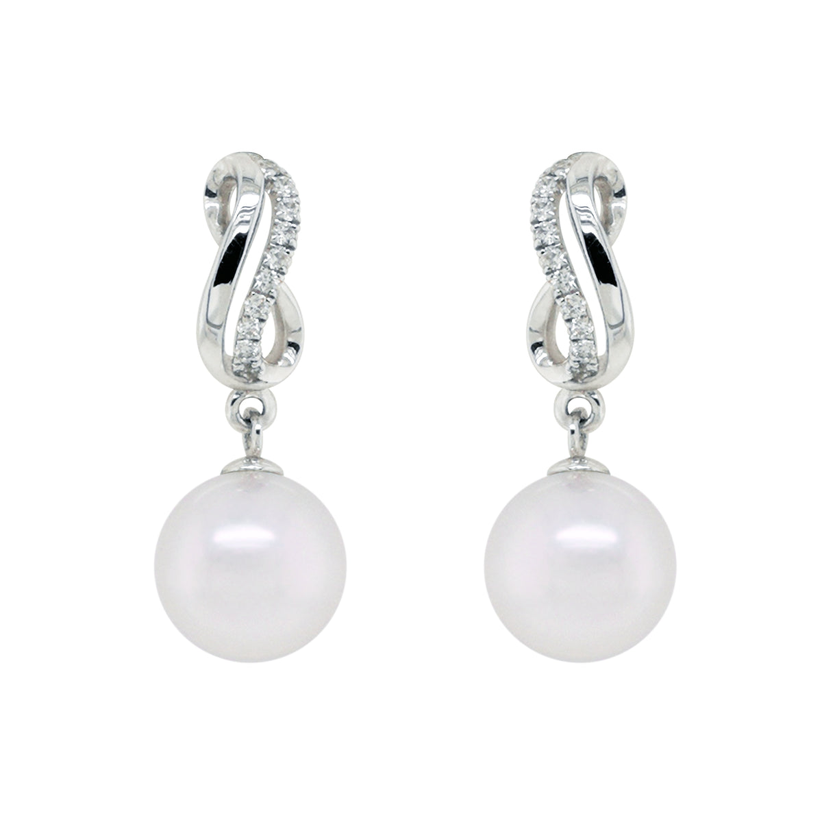 (SOLD) Akoya Pearl with Deamond Earrings #67