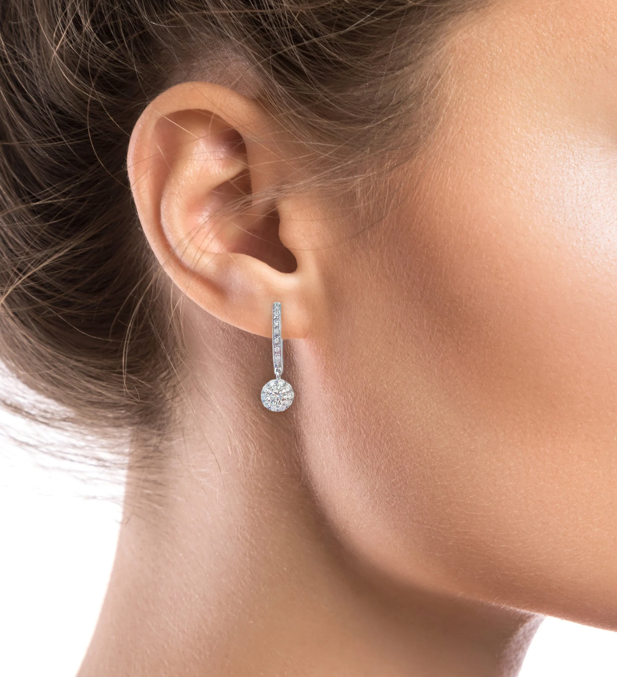 Diamond Halo Drop Earrings #40