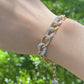 (SOLD) Diamond Link Bracelet in 18K Rose Gold & White Gold