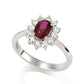 18KW Oval Ruby with Diamond Ring #193